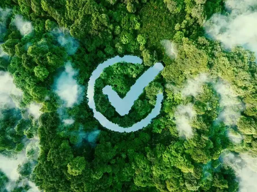 certification environnementale et forestière conçue avec de l'eau